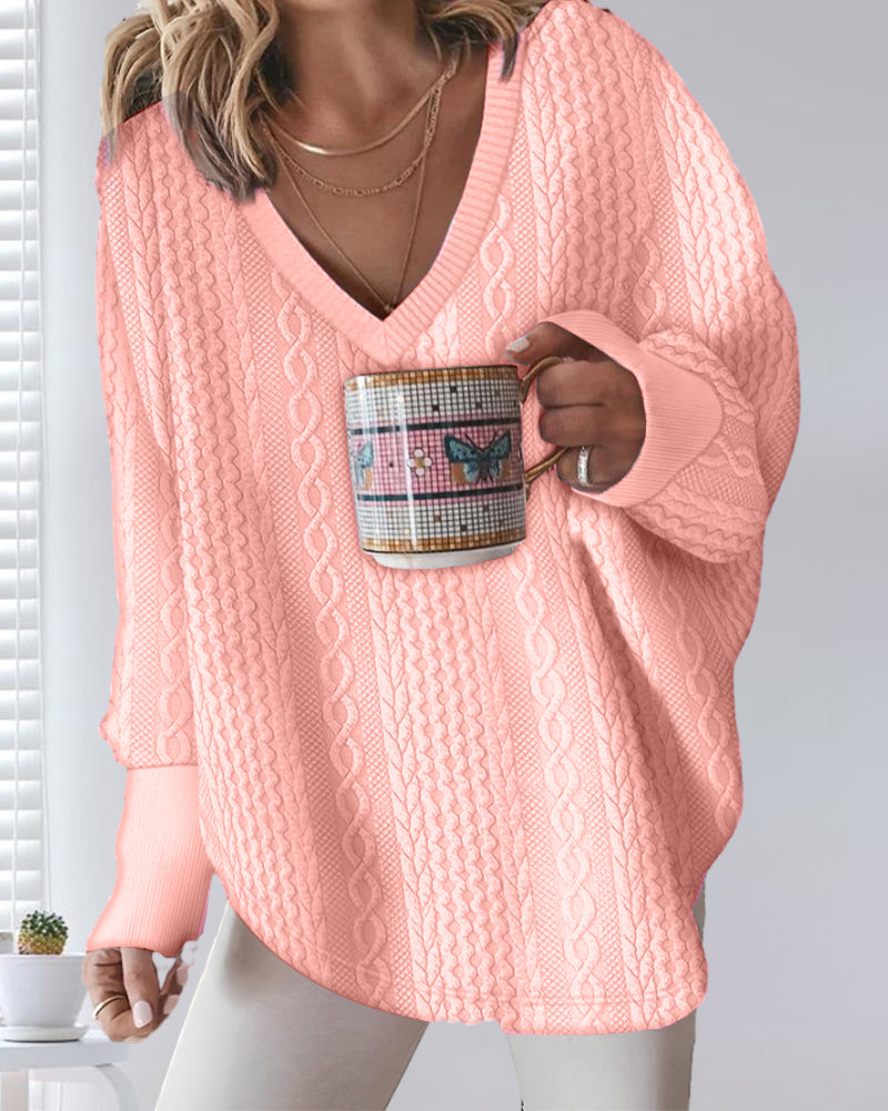 R&B | Sweatshirt mit V-Ausschnitt