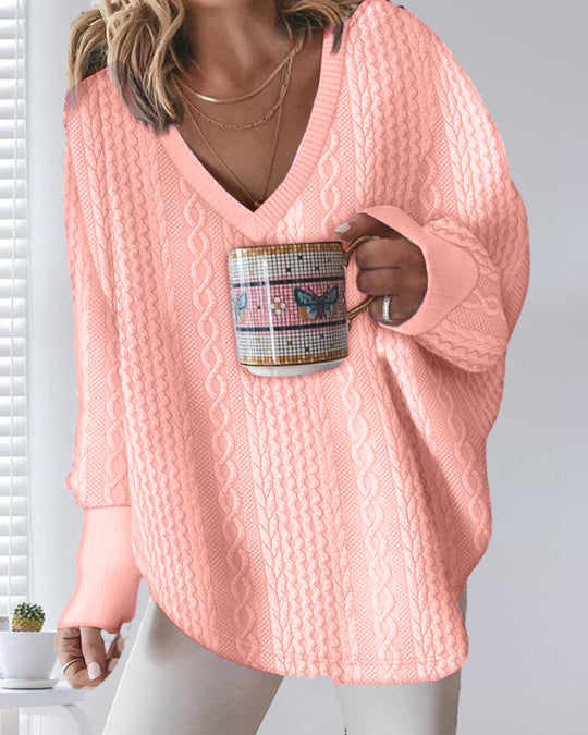 R&B | Sweatshirt mit V-Ausschnitt