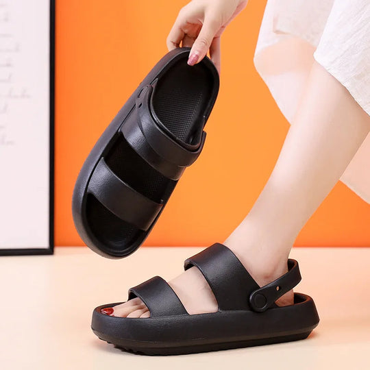 R&B | Orthopädische Sandalen Comfort Plus Pantoletten mit Doppelriemen Gepolsterte, Lässige Slip-On-Sandalen