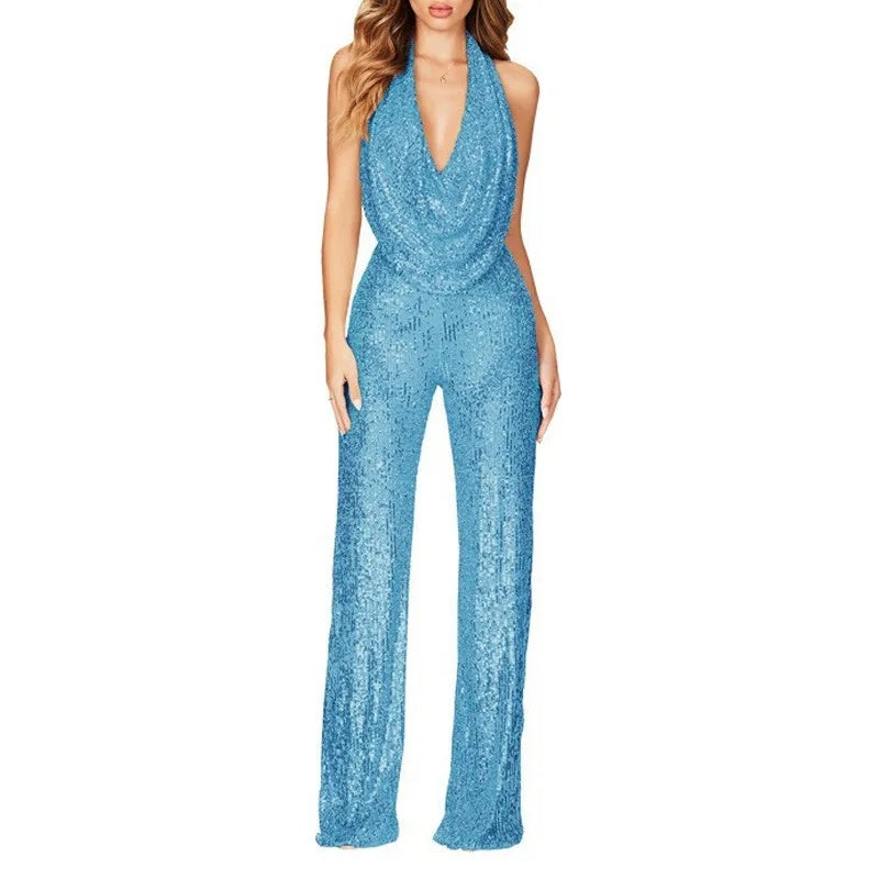 Damen eleganter Glitzer-Jumpsuit R&B