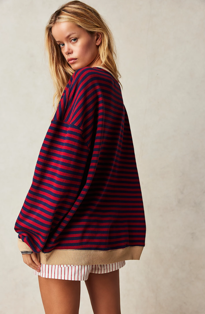 R&B | Oversized Gestreiftes Damen Sweatshirt