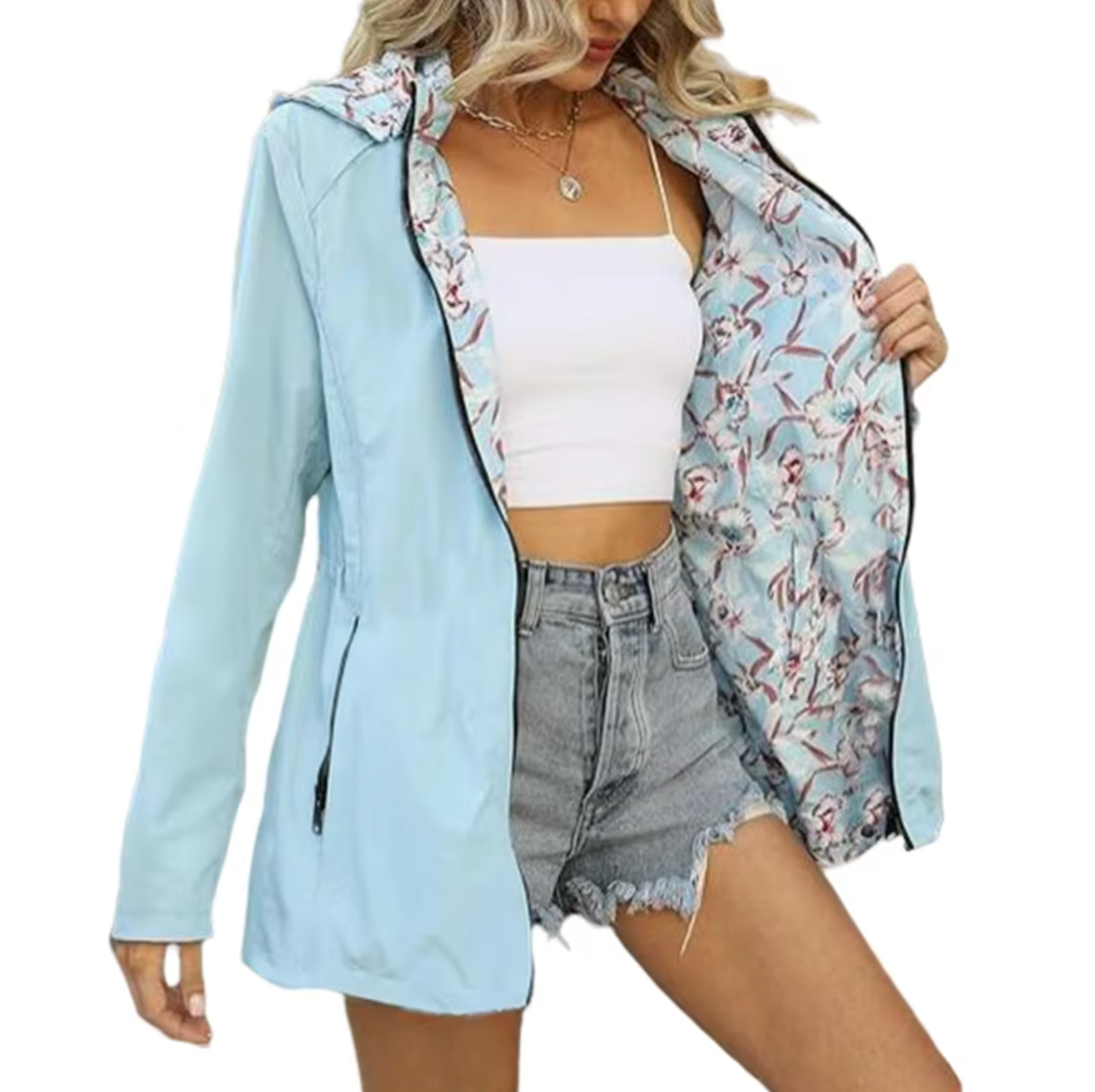 R&B | Wendbare Jacke mit Kapuze und Muster