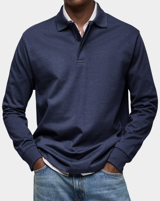 Herren Professionelles Langarm-Poloshirt