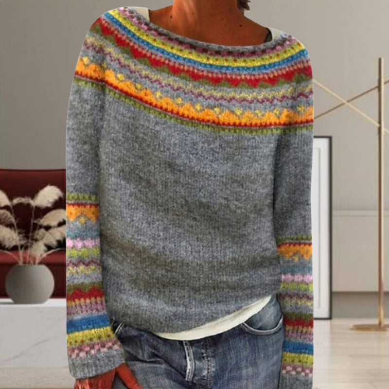 R&B | Geometrischer Strickpullover