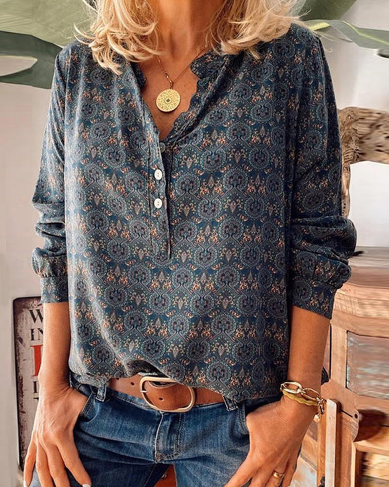 R&B | Bluse mit Vintage Print