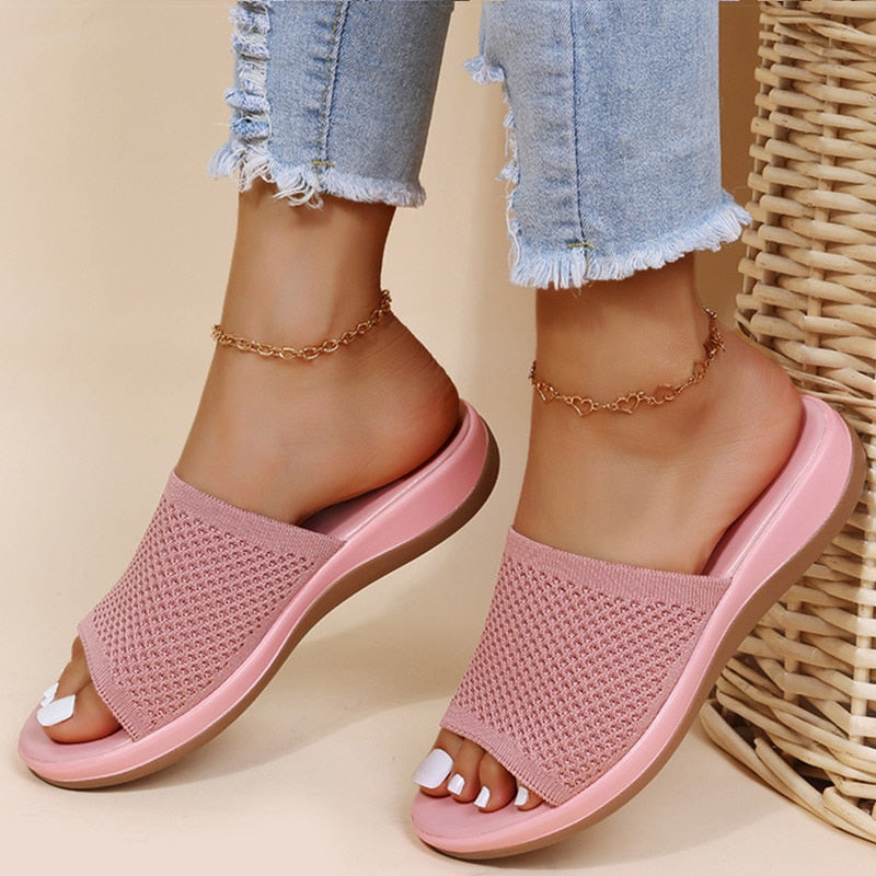 R&B | Damen Orthopädische Slipper Bequeme und Atmungsaktive Sommer Damen Slipper