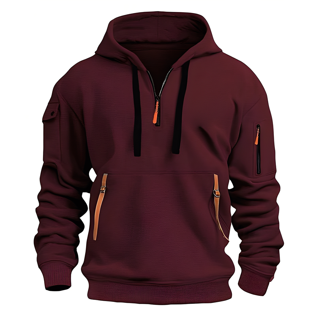 R&B | Lässiger, lockerer Hoodie mit Reißverschluss für Männer