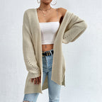 R&B | Einfarbige Elegante Strickjacke mit Taschen