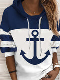 R&B | Colorblock-Hoodie mit Anker-Print