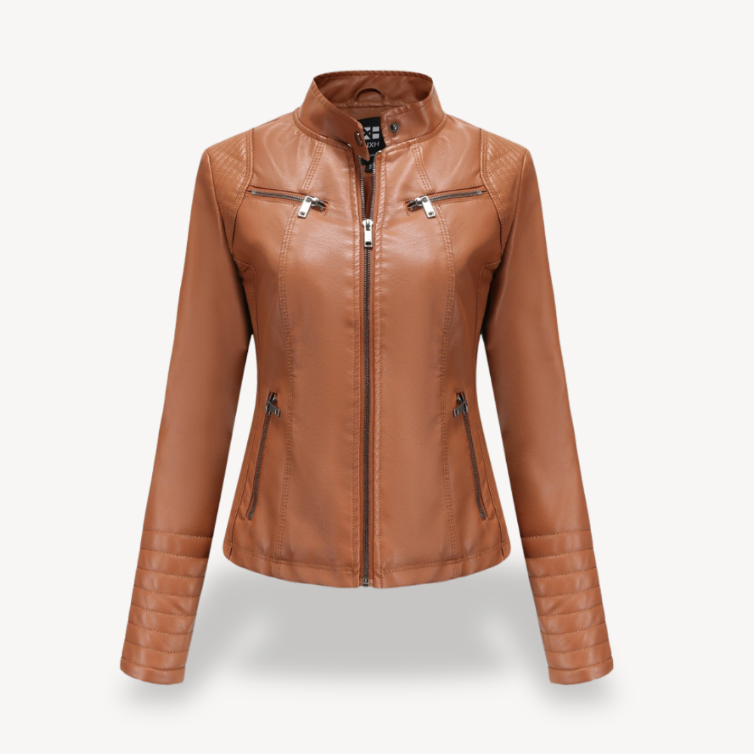 R&B | Klassische Biker Kunstlederjacke Damen