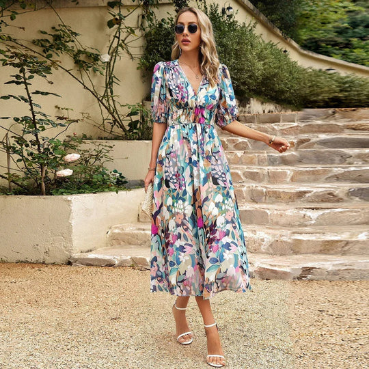 R&B - Vintage-Kleid mit Laternenärmeln