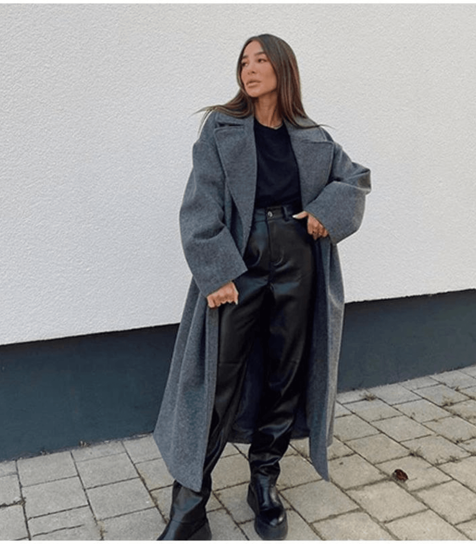 R&B | Wollmantel - Doppelreihig - Übergröße - Lang mit Reverskragen