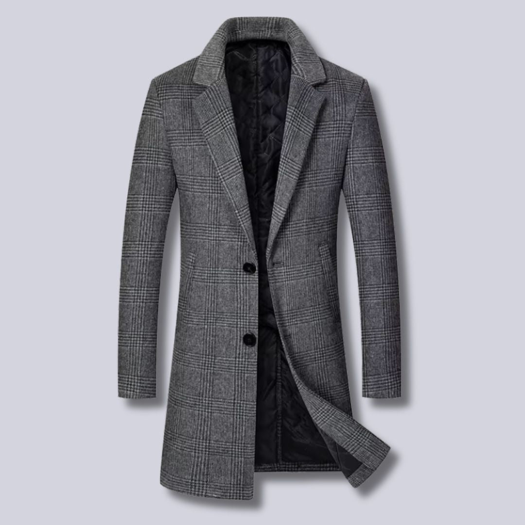 R&B | Karierter Woll-Trenchcoat