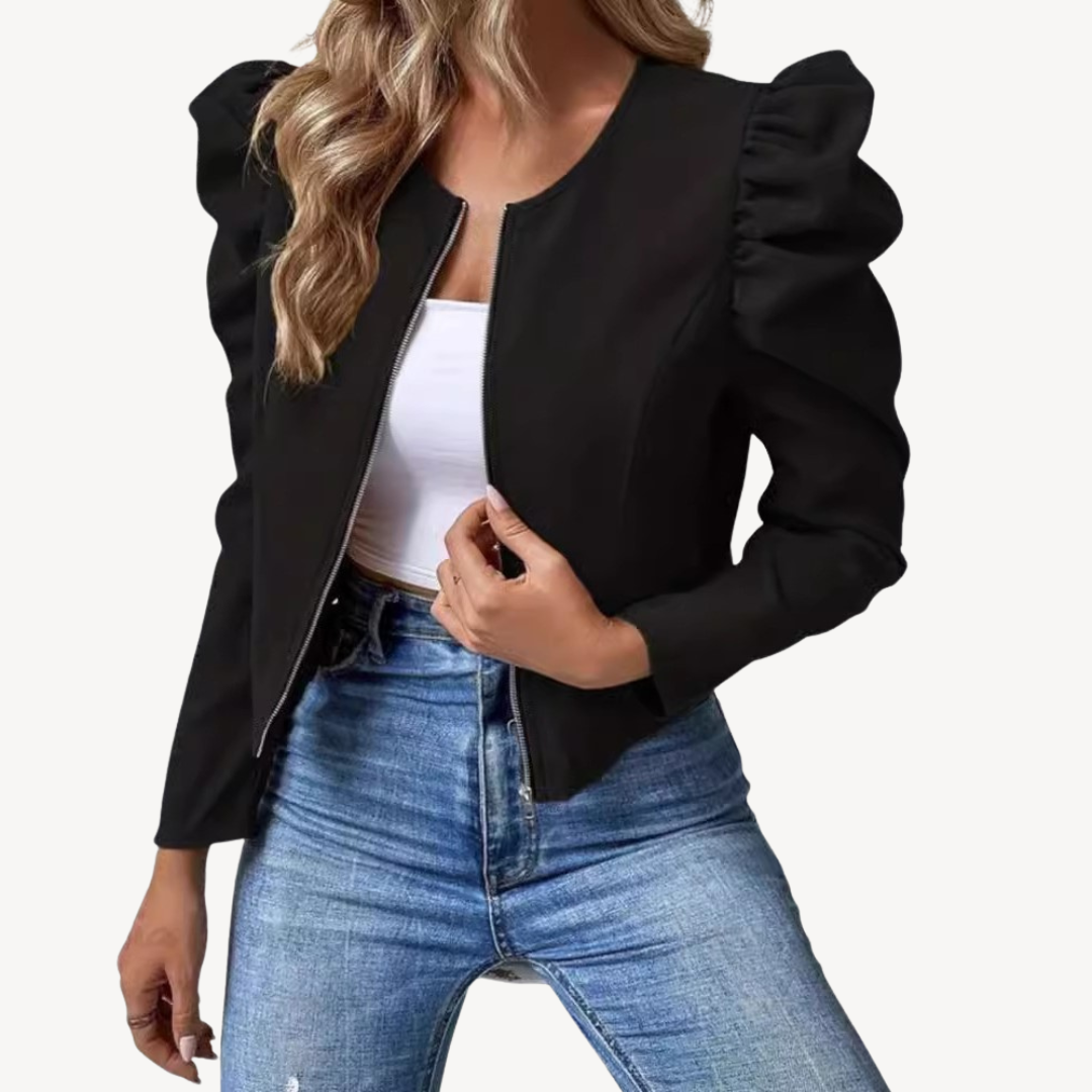 R&B | Puffärmel Zip-Up Jacke Frauen