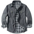 R&B | Plus Size Flanell Herrenjacke mit Karomuster und Abnehmbarer Kapuze