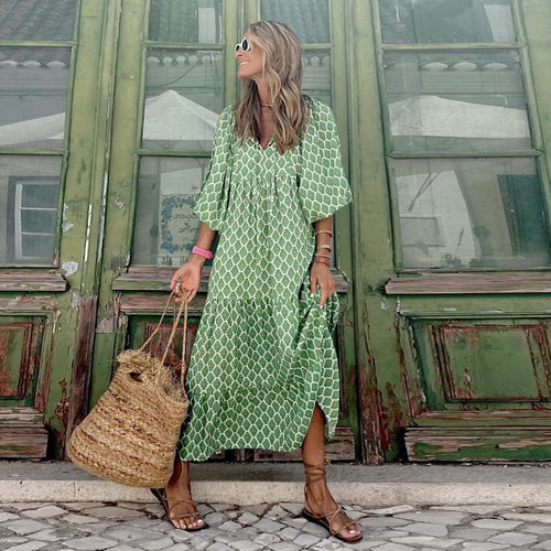 R&B - Hochwertiges Maxikleid mit schönem Muster
