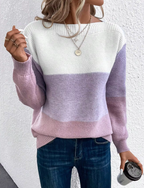 R&B | Elegante Dreifarbige Patchwork-Pullover