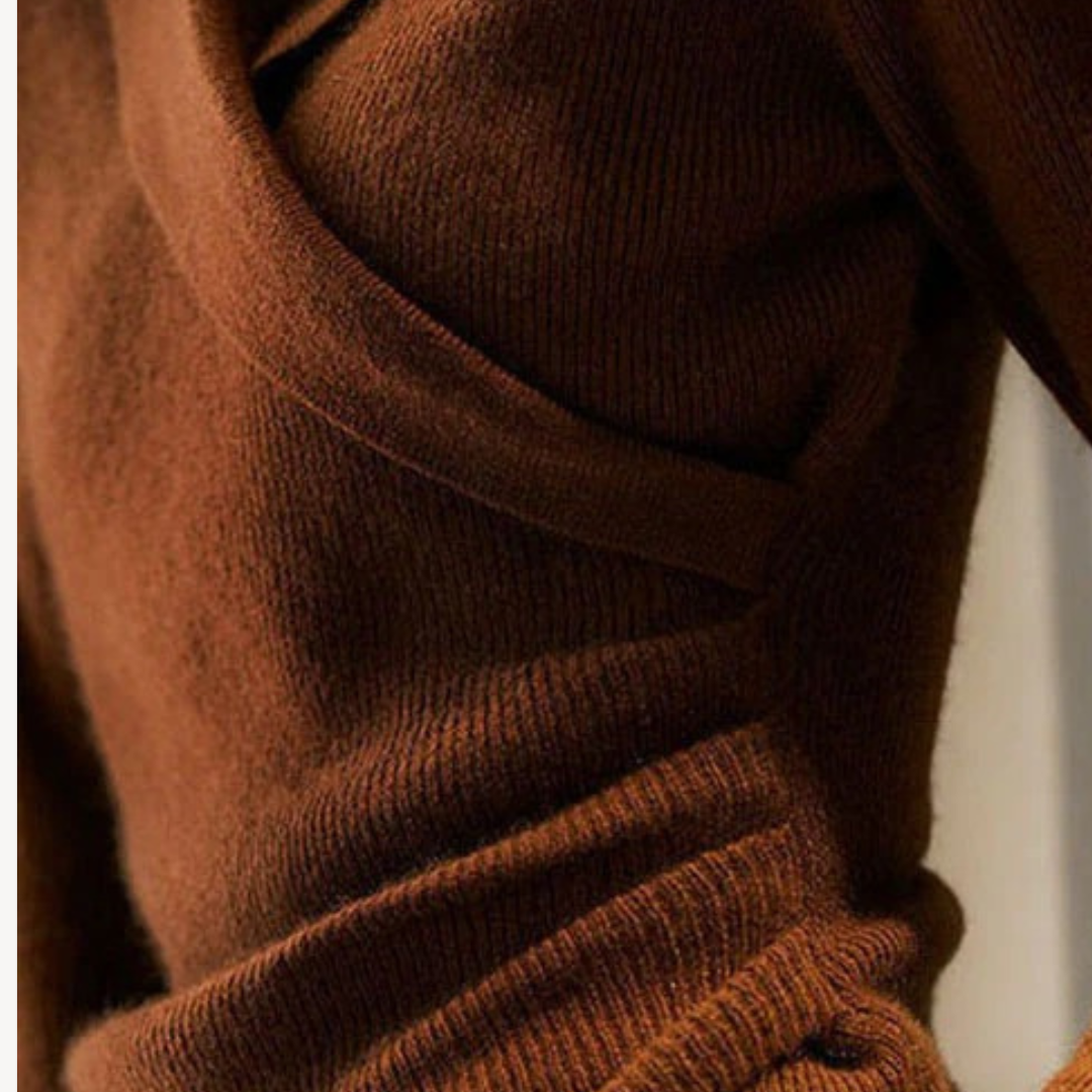 R&B | Damen Strick-Wickel V-Ausschnitt Pullover