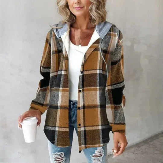 R&B | Kariertes Kapuzen-Sommerjacke für Damen
