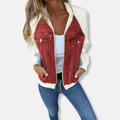 R&B | Bomberjacke Wollmischung Denim Details Reißverschluss Reguläre Passform
