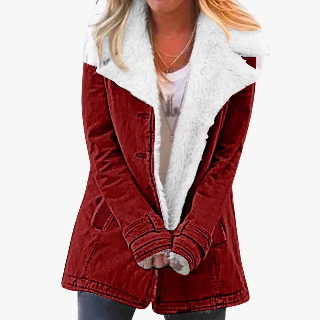 R&B | Damen Sherpa Gefütterte Denimjacke