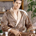 R&B | Golddruck Luxus Satin Bademantel