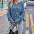 R&B | Kabelstrickpullover mit Lochmuster Acryl