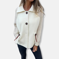 R&B | Jacke Lässiger Schnitt Gestrickte Ärmel mit Revers Knopfverschluss