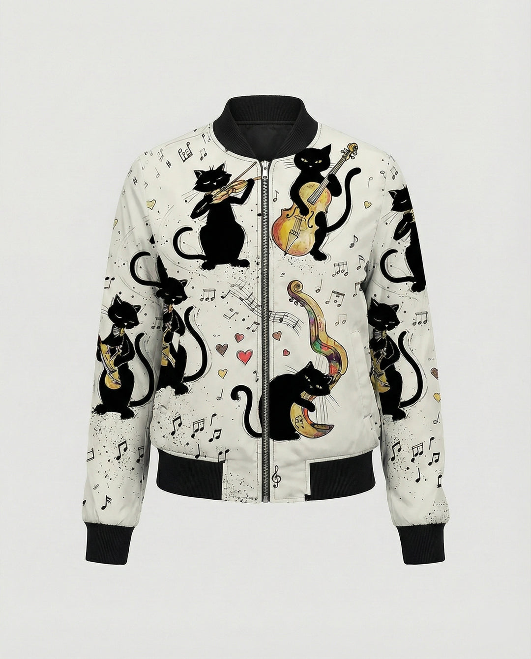R&B | Bedruckte Zip Jacke