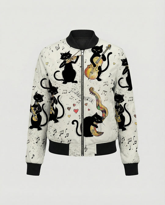 R&B | Bedruckte Zip Jacke