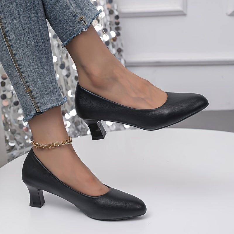 R&B | Stilvolle Damen Pumps mit Spitzem Zeh und Blockabsatz