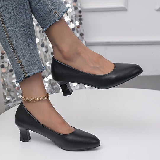 R&B | Stilvolle Damen Pumps mit Spitzem Zeh und Blockabsatz