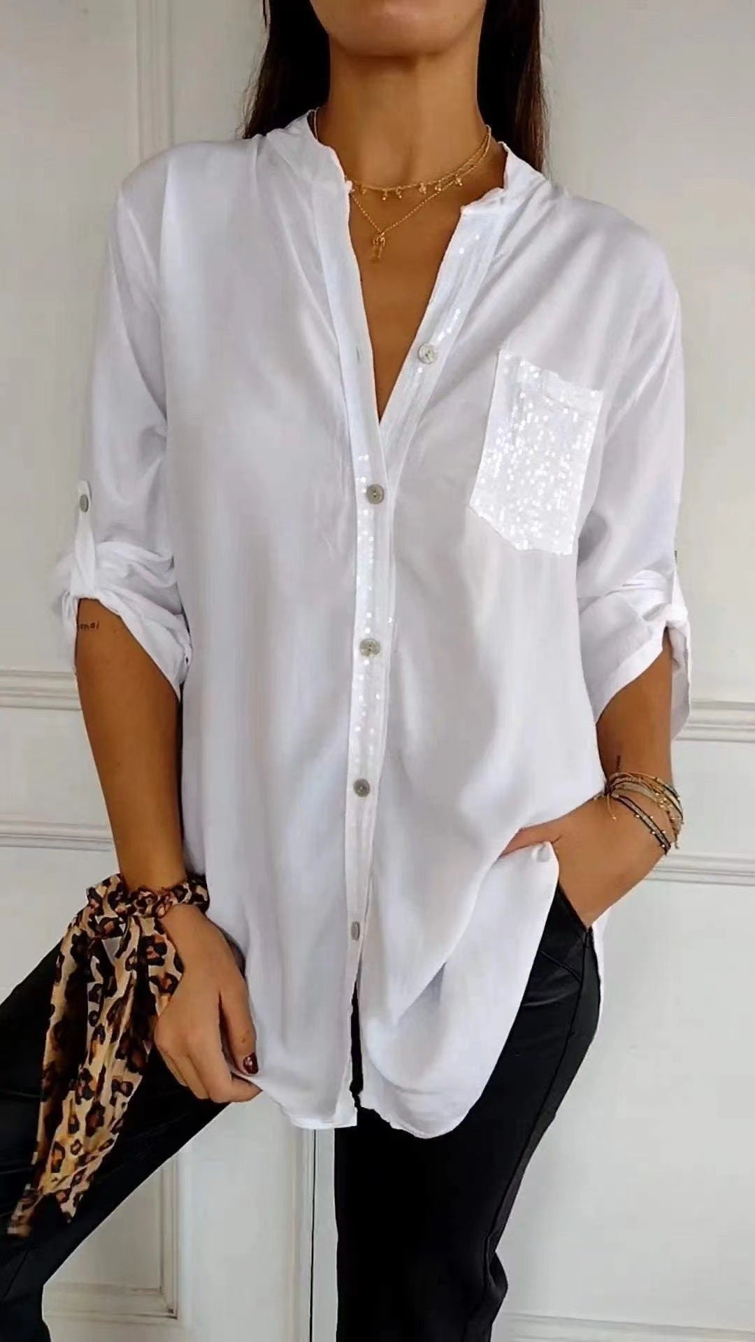 R&B | Glitzerbluse Mit Paillettentasche