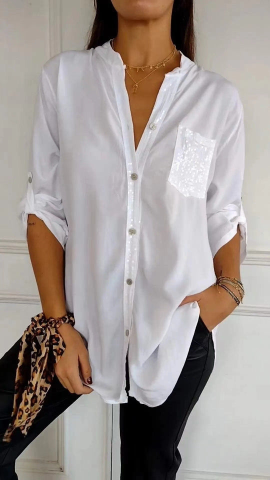 R&B | Glitzerbluse Mit Paillettentasche