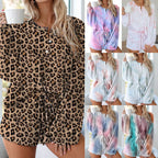 R&B | Batik bedrucktes Langarm-Shorts-Set