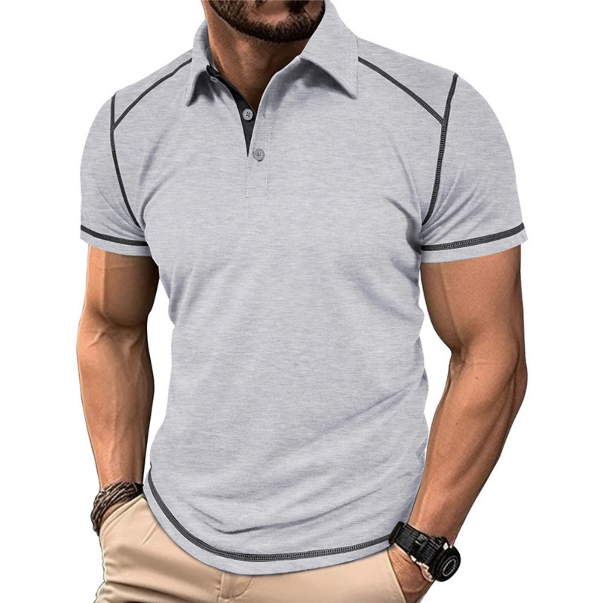 R&B | Kurzärmeliges Poloshirt zum Spleißen