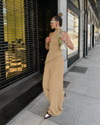 R&B | Halsoberteil Hose mit weitem Bein zweiteiliges Set
