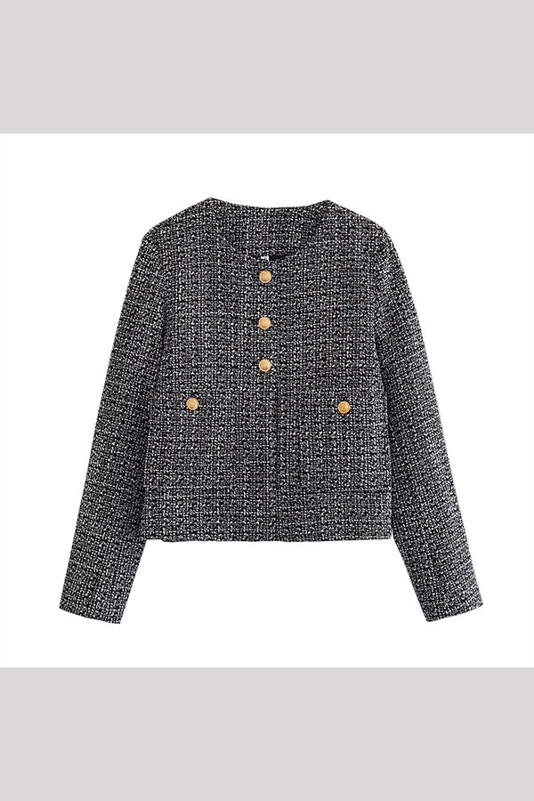 R&B | Farbe Texturiertes Lässiges Stil Top Jacke