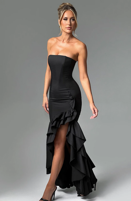 R&B | Rüschen Hochgeschlitztes Kleid