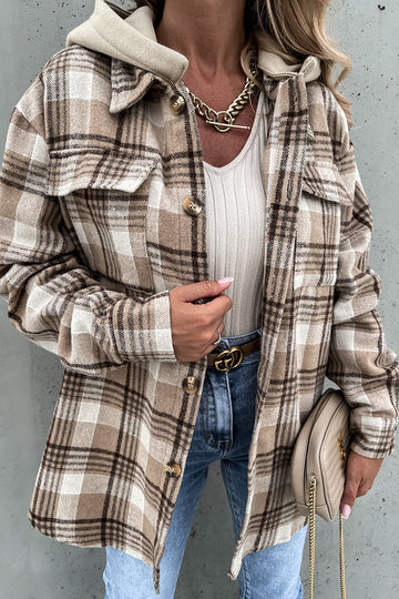 R&B | Street Style Chic Karierte Jacke mit Kapuze