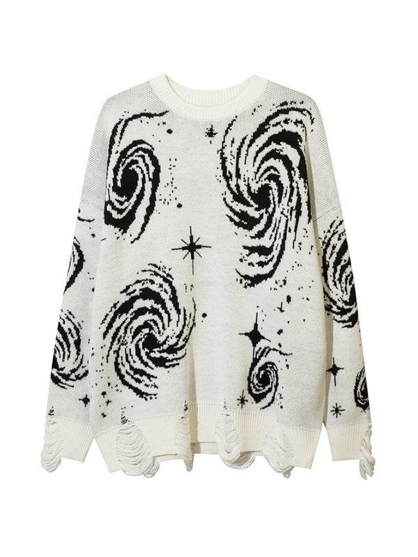 R&B | Farbe Vintage Druck Zerrissene Sweatshirt