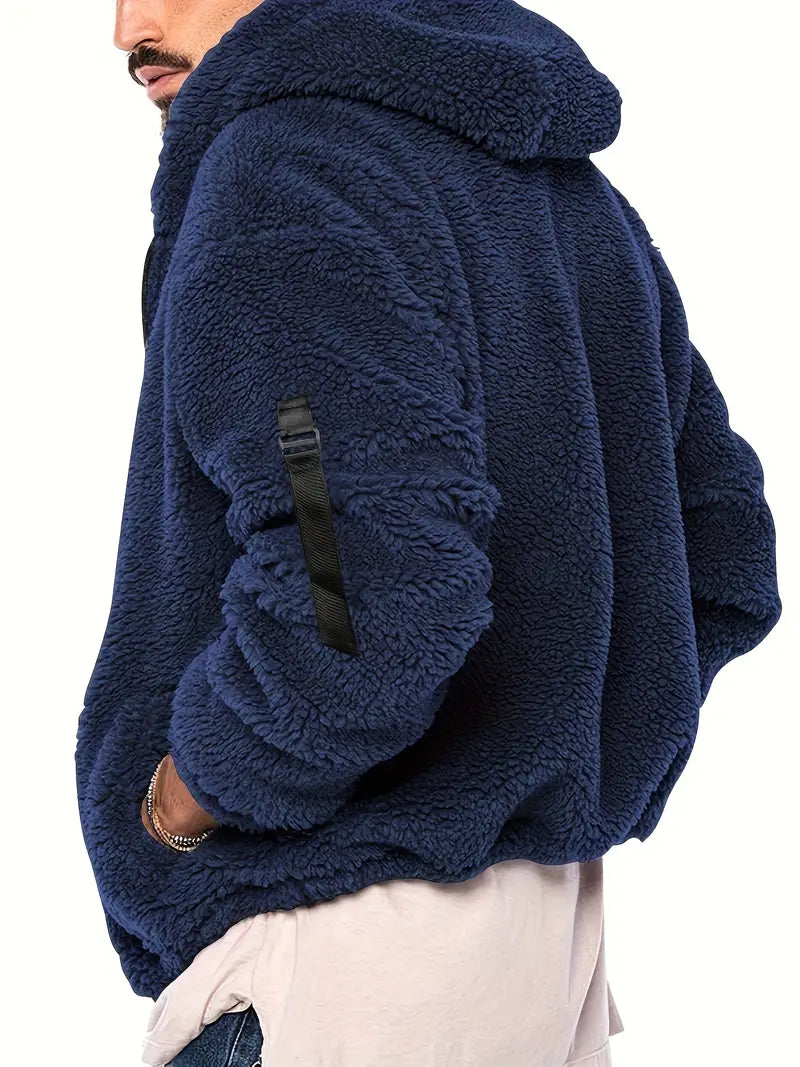 R&B Teddyjacke mit Reißverschluss für Männer