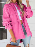 R&B | Button Down Raw Hem Denim Jacke
