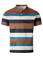 R&B | V-Ausschnitt Button Business Stripe Vielseitiges T-Shirt