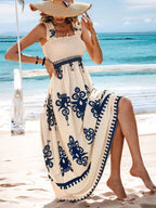 R&B | Bedrucktes Brustwickelkleid im Urlaubsstil