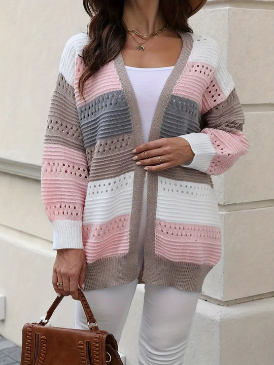 R&B | Strickjacke mit Farbblockierungen