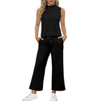 R&B | Weste Kurzes Hosen-Set mit weitem Bein