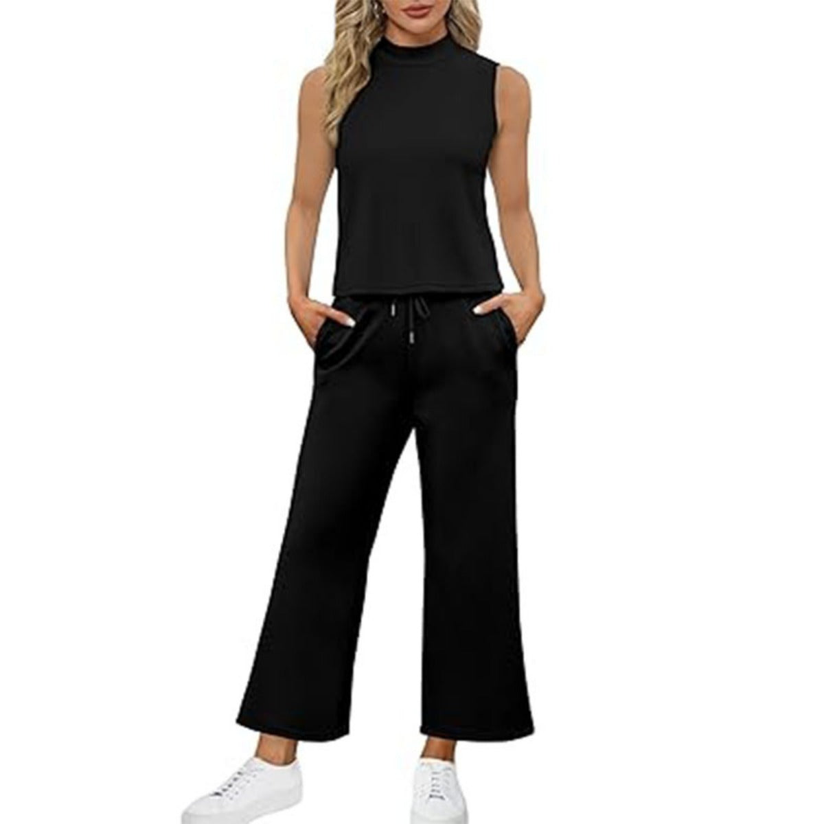 R&B | Weste Kurzes Hosen-Set mit weitem Bein