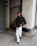 R&B | Retro Wildlederjacke mit langen Ärmeln