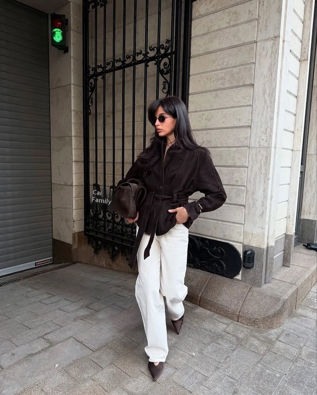 R&B | Retro Wildlederjacke mit langen Ärmeln
